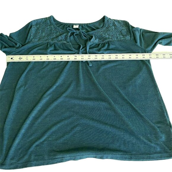 Old Navy Peasant Top sz M Trumpet Sleeves Dark Forest Fairy Grunge Cottagecore - Picture 7 of 8